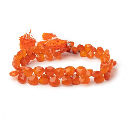 5-8mm Carnelian Faceted Heart Beads 8.5 inch 60 pieces