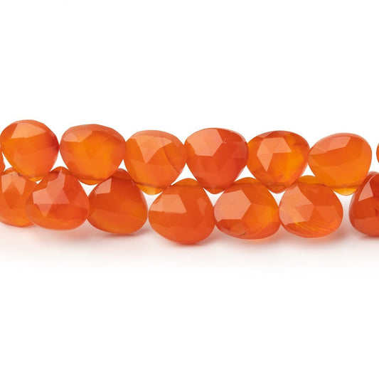 5-8mm Carnelian Faceted Heart Beads 8.5 inch 60 pieces