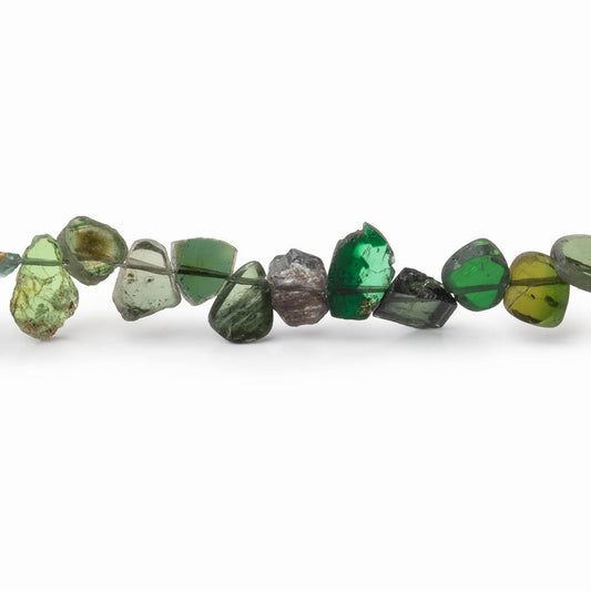 5-8mm Green Tourmaline Slice Beads 7.75 inch 54 pieces