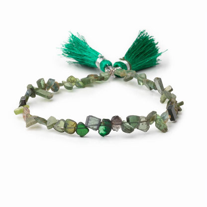 5-8mm Green Tourmaline Slice Beads 7.75 inch 54 pieces