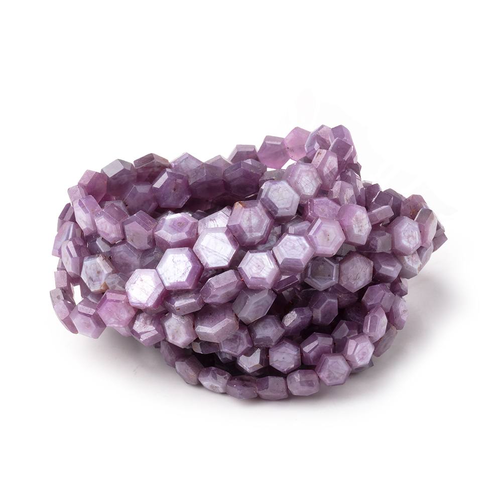 5-8mm Natural Star Ruby Bevel Faceted Hexagonal Beads 17 inch 69 pieces AA