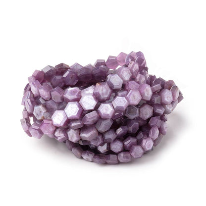 5-8mm Natural Star Ruby Bevel Faceted Hexagonal Beads 17 inch 69 pieces AA