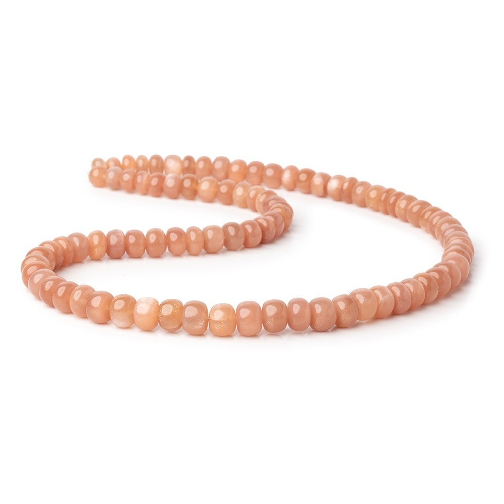 5-8mm Peach Moonstone Plain Rondelle Beads 16 inch 86 pieces