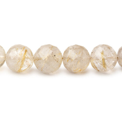 5-8mm Rutilated Quartz Faceted Round Beads 16 inch 60 pieces