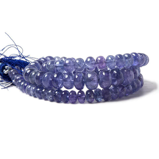 5-8mm Tanzanite Beads Plain Rondelle 18 inch 107 pieces