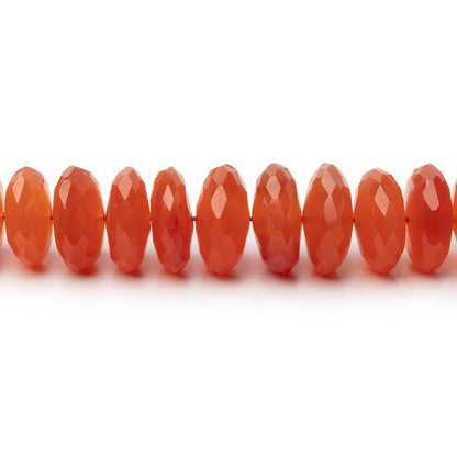 5-9.5mm Dark Carnelian German Faceted Rondelle 16 inch 140 Beads AA