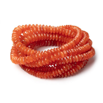 5-9.5mm Dark Carnelian German Faceted Rondelle 16 inch 140 Beads AA