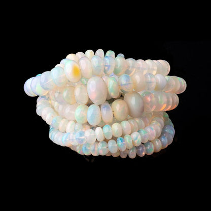 5-9.5mm Ethiopian Opal Plain Rondelle Beads 16 inch 106 pieces AA
