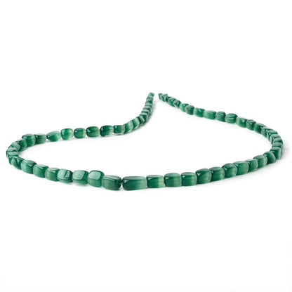 5-9.5mm Natural Bi-Color Green Chalcedony Plain Rectangles 18 inch 60 Beads AA