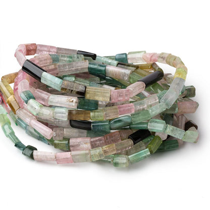 5-9mm Afghani Tourmaline Natural Crystal Tubes 16 inch 37 Beads AA