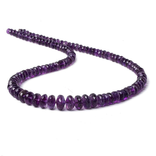 5-9mm Amethyst faceted rondelle beads 16 inch 112 pieces AA