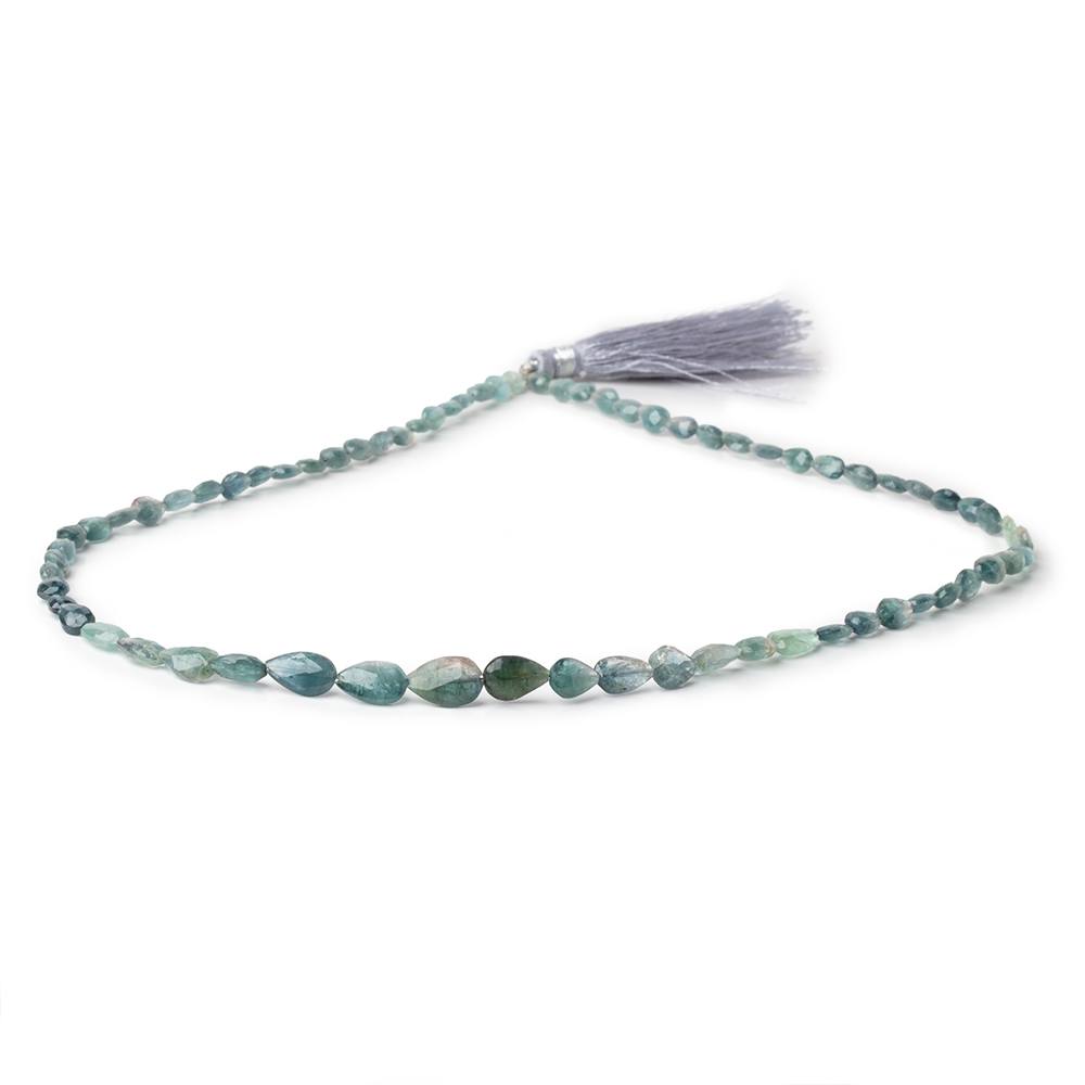 5-9mm Bi-Color Indicolite Tourmaline Faceted Pear 15.5 inch 62 Beads