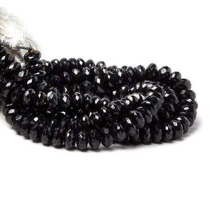 5-9mm Black Spinel Faceted Rondelle Beads 16 inch 108 pieces