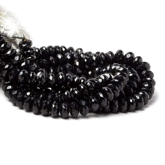 5-9mm Black Spinel Faceted Rondelle Beads 16 inch 108 pieces