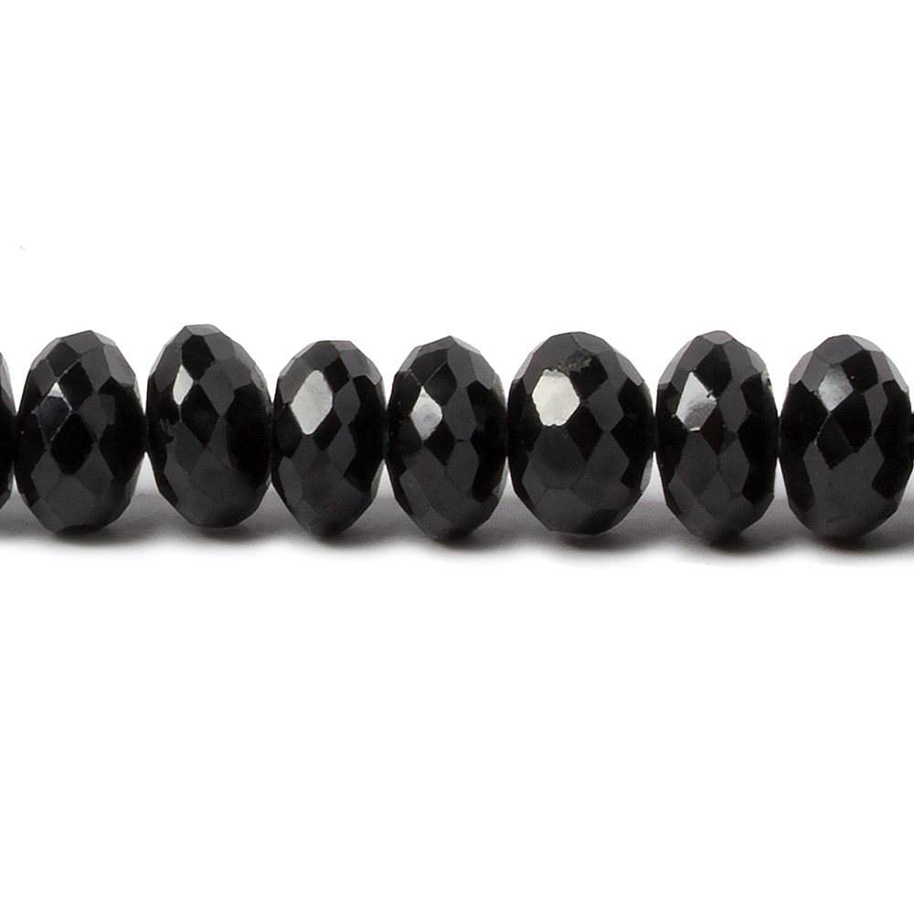 5-9mm Black Spinel Faceted Rondelle Beads 16 inch 108 pieces