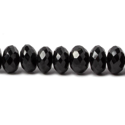 5-9mm Black Spinel Faceted Rondelle Beads 16 inch 108 pieces