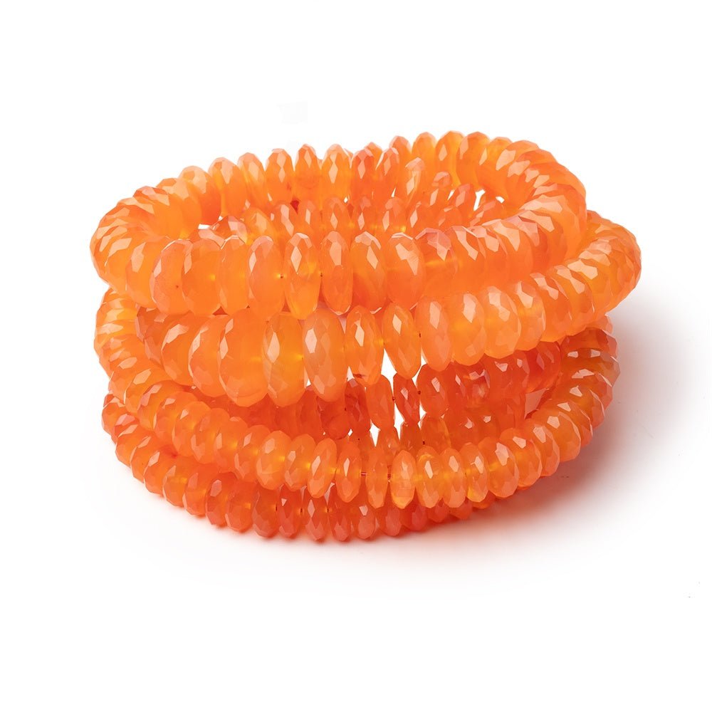 5-9mm Carnelian German Faceted Rondelle 16 inch 140 Beads AA