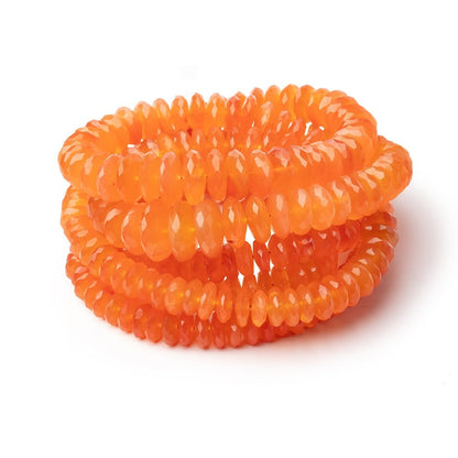 5-9mm Carnelian German Faceted Rondelle 16 inch 140 Beads AA