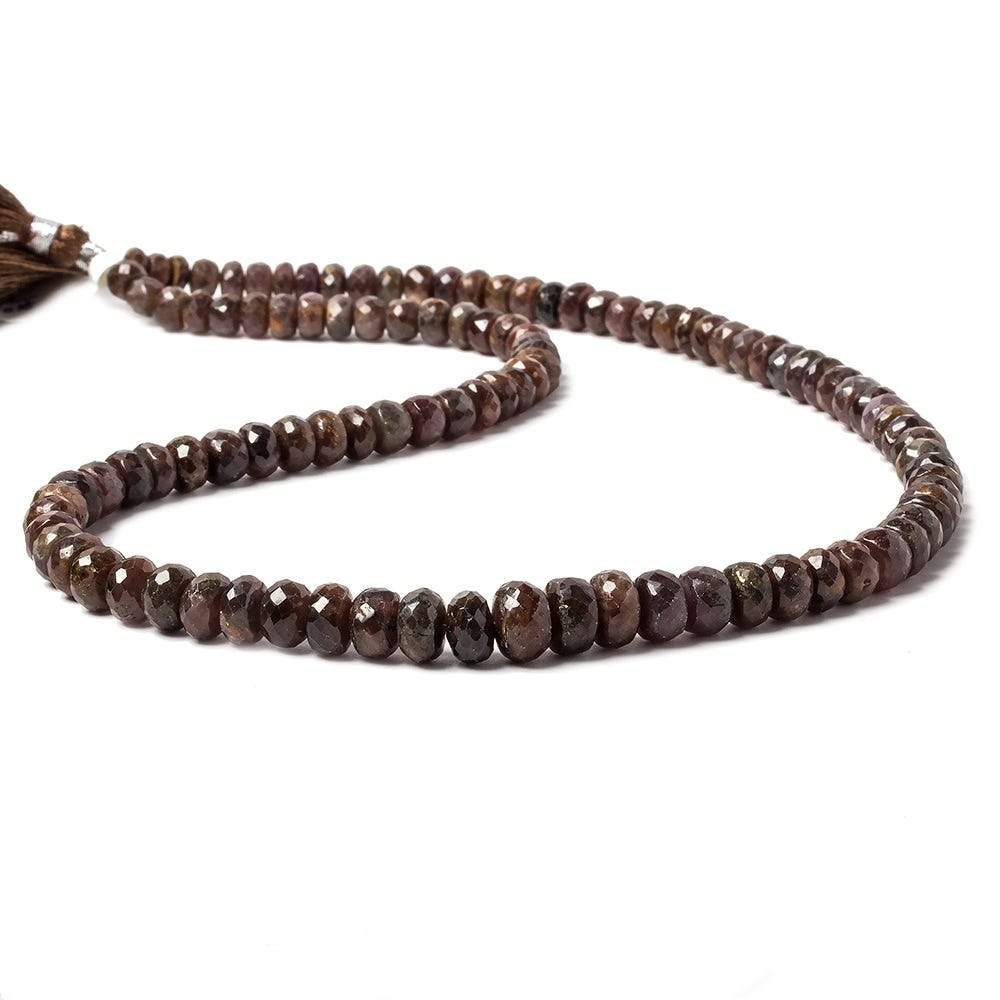 5-9mm Chocolate Brown Sapphire faceted rondelles 18 inch 110 beads