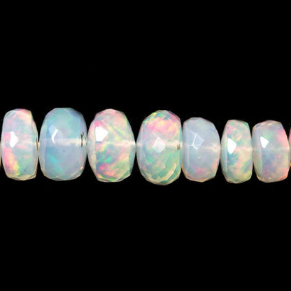 5 - 9mm Colorless Ethiopian Opal Faceted Rondelle Beads 118 pieces AAA Grade