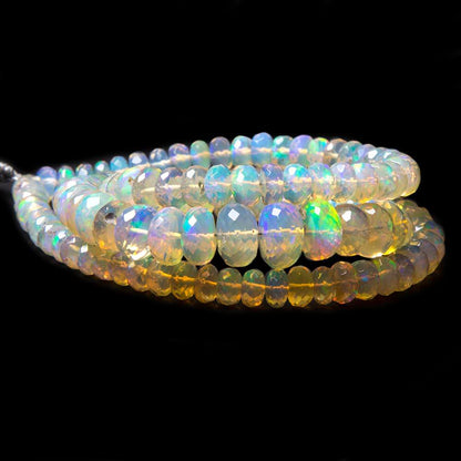 5-9mm Ethiopian Opal faceted rondelle beads 16 inch 119 pieces AAA