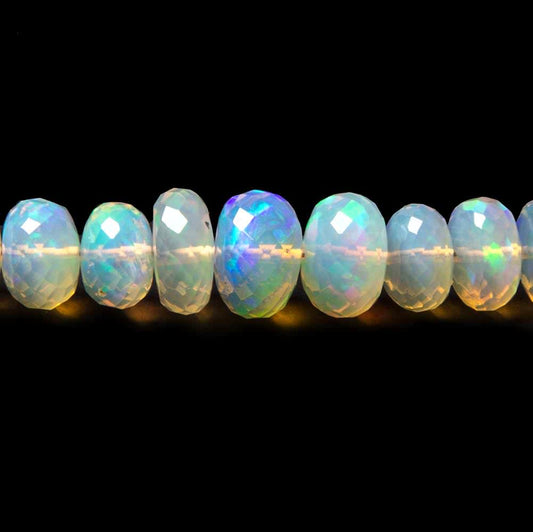 5-9mm Ethiopian Opal faceted rondelle beads 16 inch 119 pieces AAA