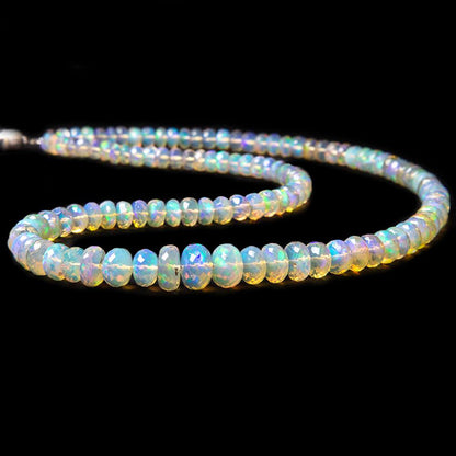 5-9mm Ethiopian Opal faceted rondelle beads 16 inch 119 pieces AAA