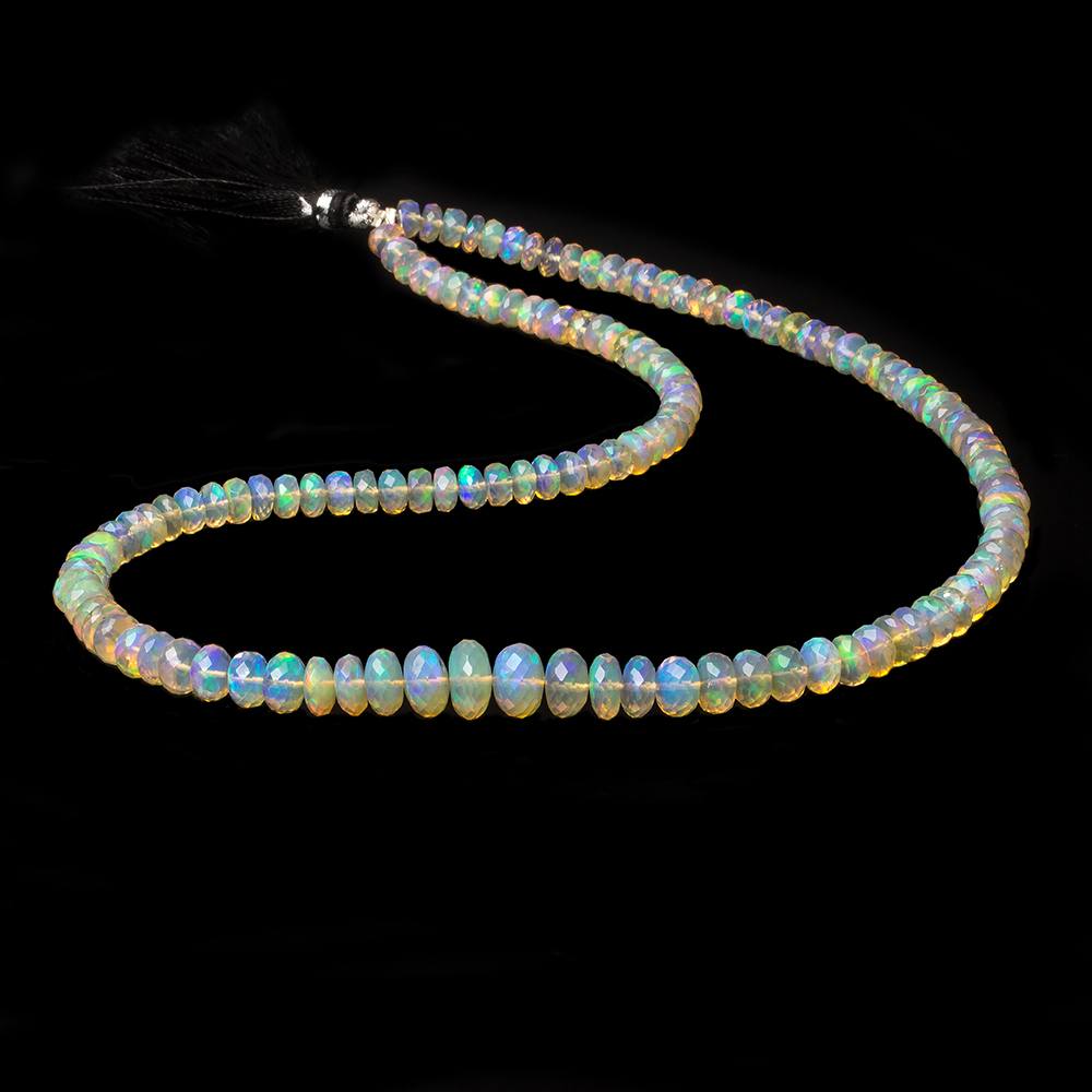 5-9mm Golden Ethiopian Opal faceted rondelle beads 16 inch 132 pieces