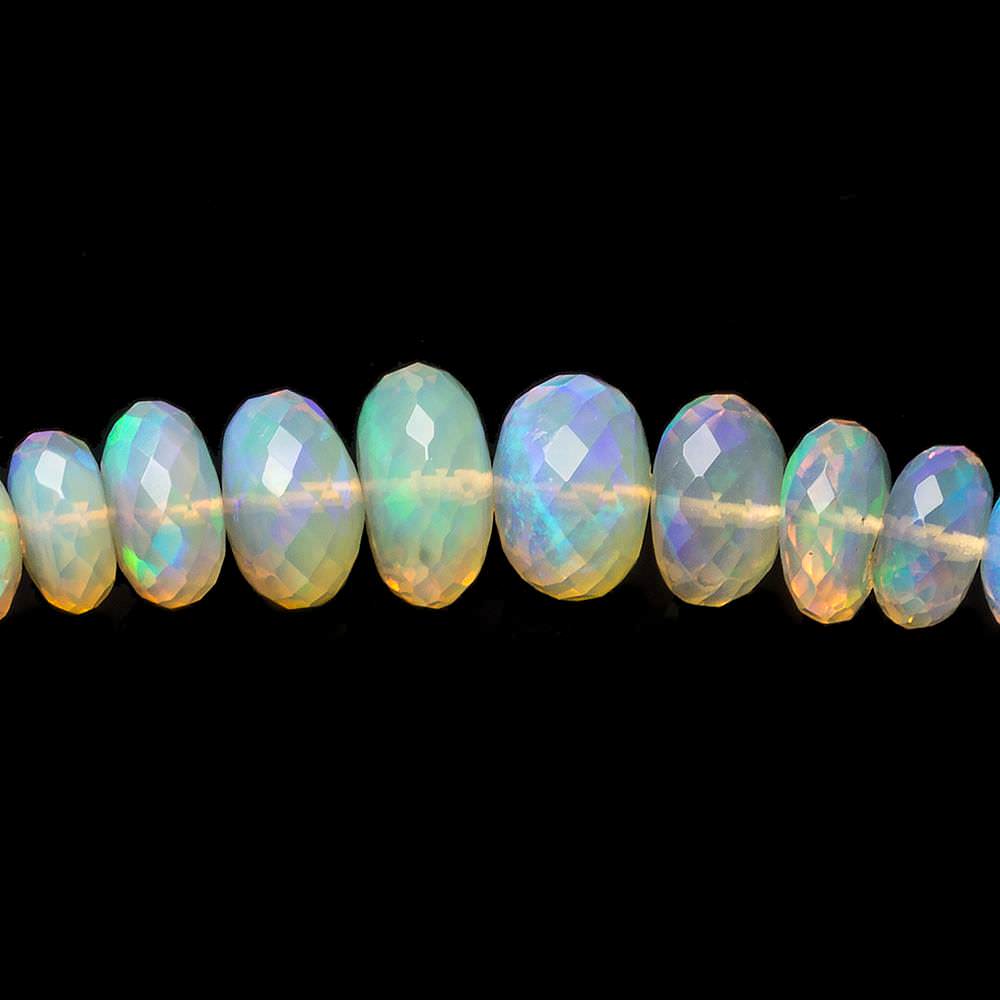5-9mm Golden Ethiopian Opal faceted rondelle beads 16 inch 132 pieces