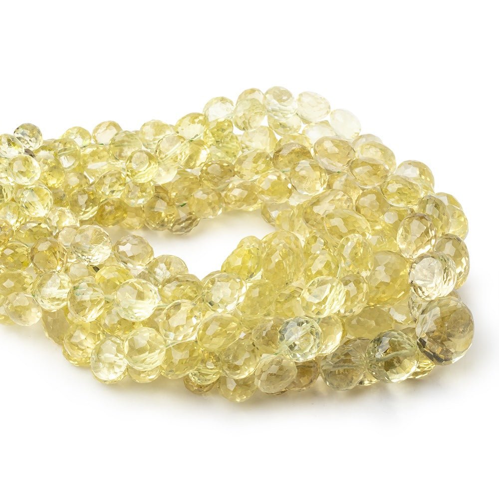 5-9mm Lemon Quartz Faceted Candy Kiss Beads 7.5 inch 60 pieces