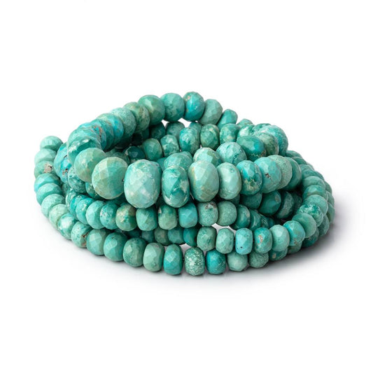 5-9mm Mongolian Turquoise faceted rondelle beads 18 inch 90 pieces AA