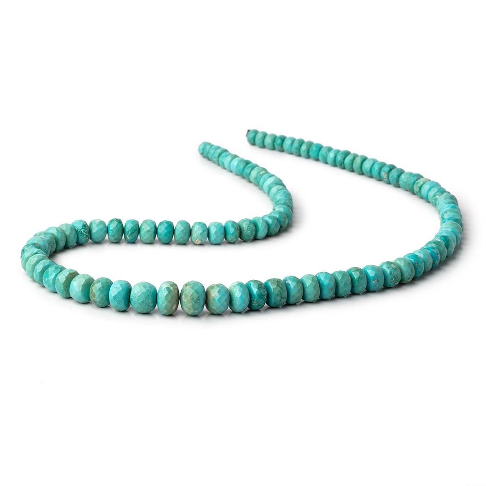 5-9mm Mongolian Turquoise faceted rondelle beads 18 inch 90 pieces AA