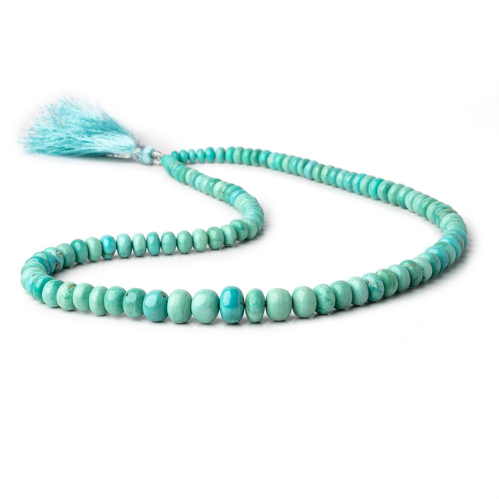 5-9mm Mongolian Turquoise plain rondelle beads 18 inch 100 pieces AA