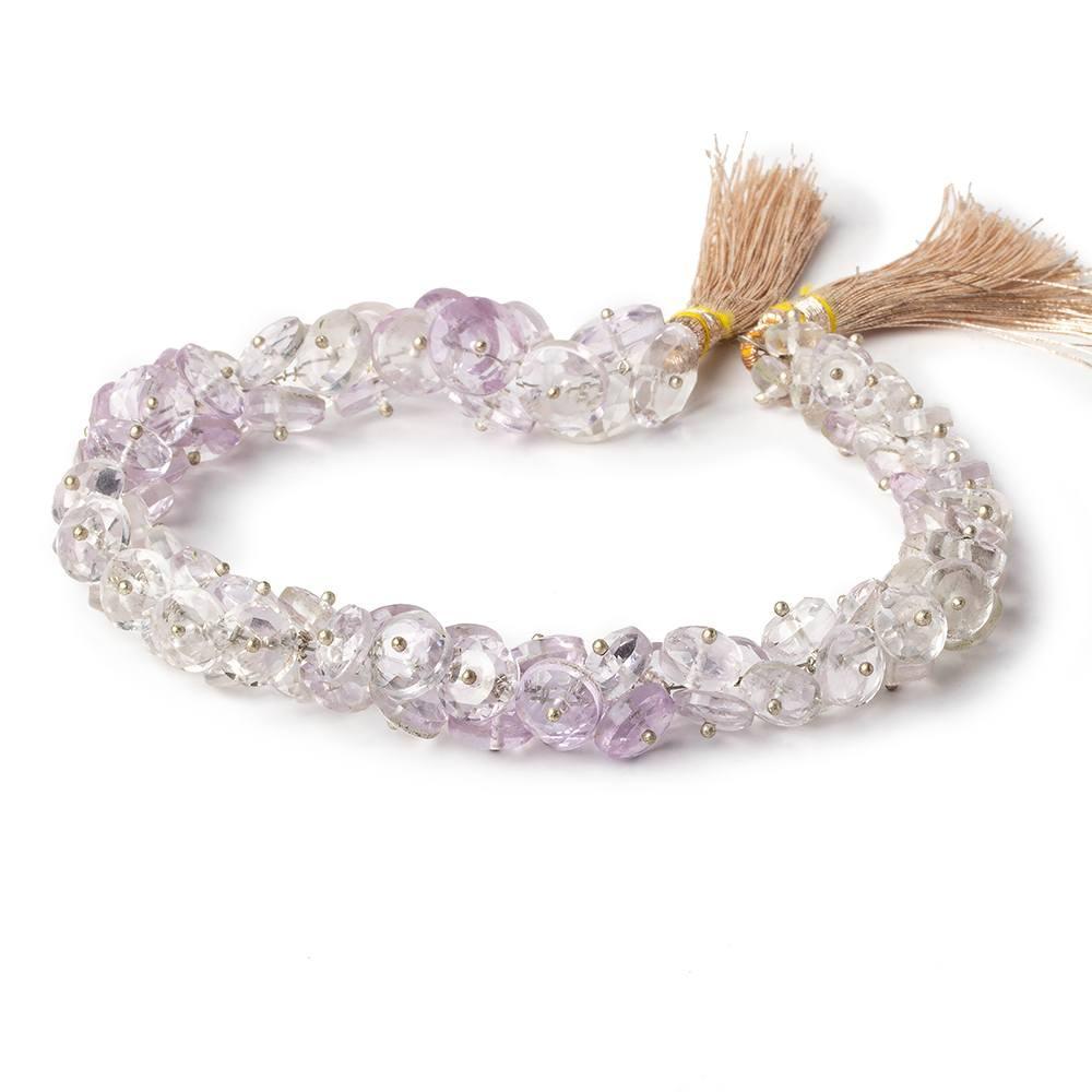 5-9mm Pink Amethyst & Crystal Quartz faceted rondelles on headpins 8 inch