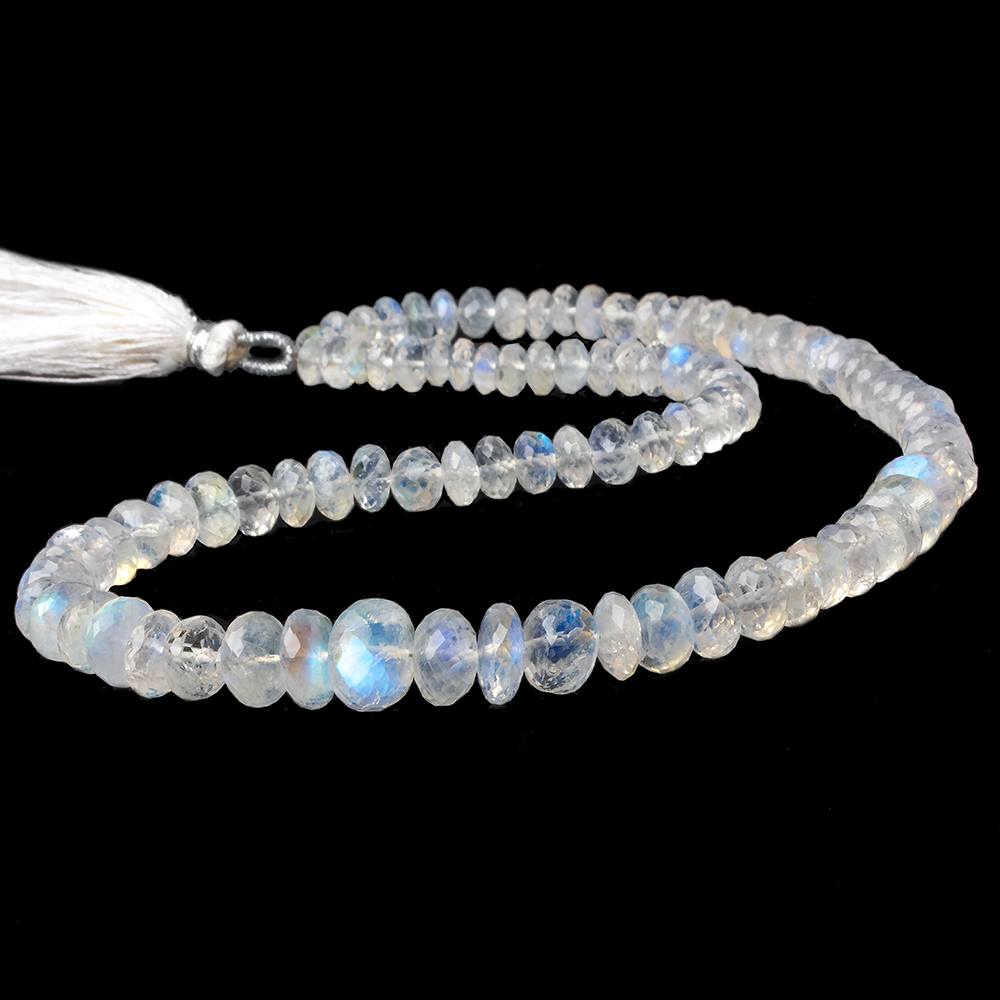 5-9mm Rainbow Moonstone Faceted Rondelle Beads 14 inch 94 pieces