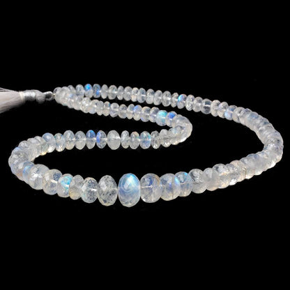 5.5-9.5mm Rainbow Moonstone Faceted Rondelle Beads 18 inch 116 pieces