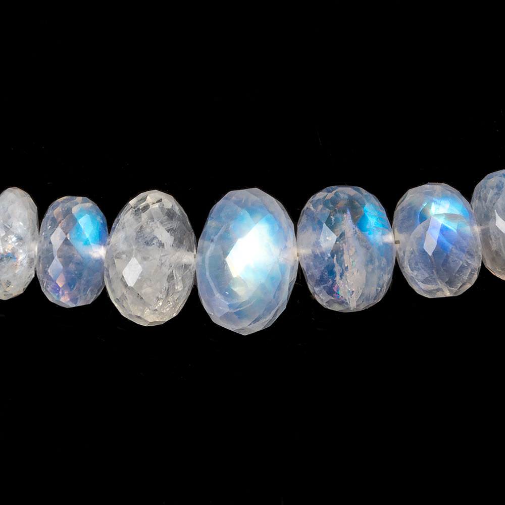 5.5-9.5mm Rainbow Moonstone Faceted Rondelle Beads 18 inch 116 pieces