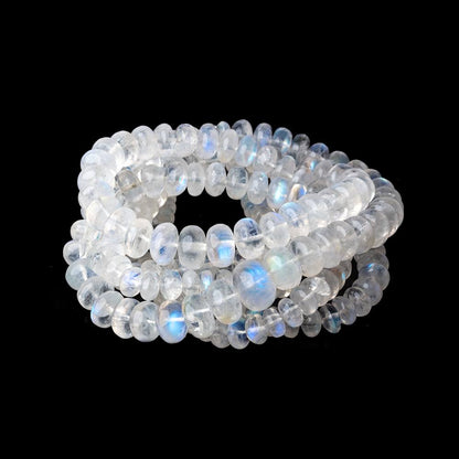 5-9mm Rainbow Moonstone Plain Rondelle Beads 18 inch 110 pieces