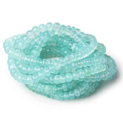 5-9mm Seafoam Blue Chalcedony Plain Rondelle Beads 16 inch 93 pieces