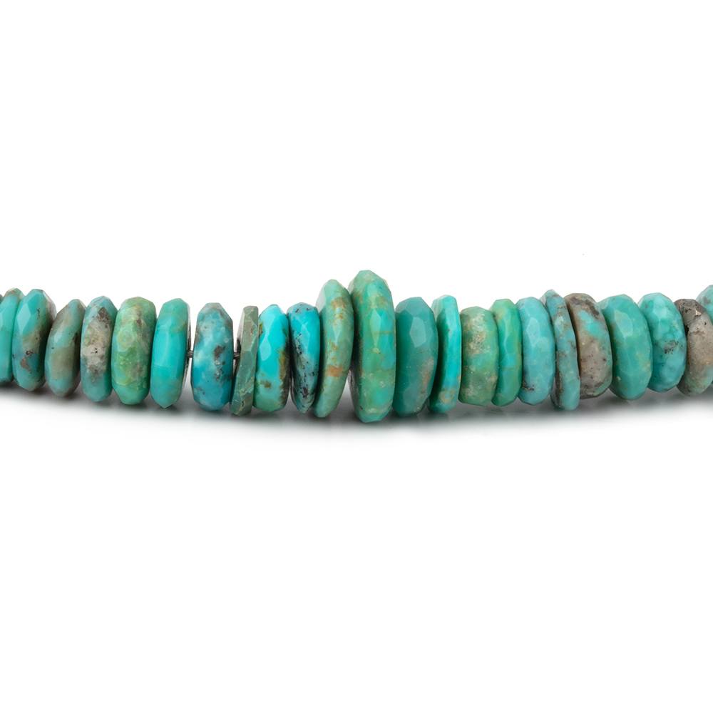 5-9mm Sleeping Beauty Turquoise Faceted Heishi Beads 16 inch 240 pieces AA