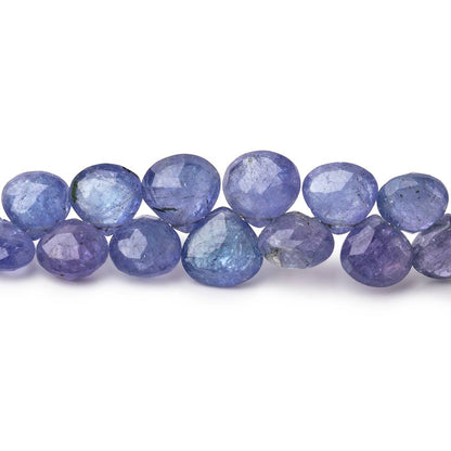 5-9mm Tanzanite Faceted Heart Beads 9 inch 62 pieces
