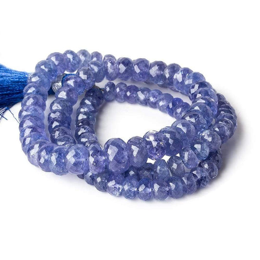 5-9mm Tanzanite Faceted Rondelles 17 inch 105 beads AA