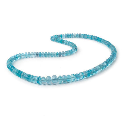 5-9mm Teal Fluorite Plain Rondelle Beads 18 inch 127 pieces AA