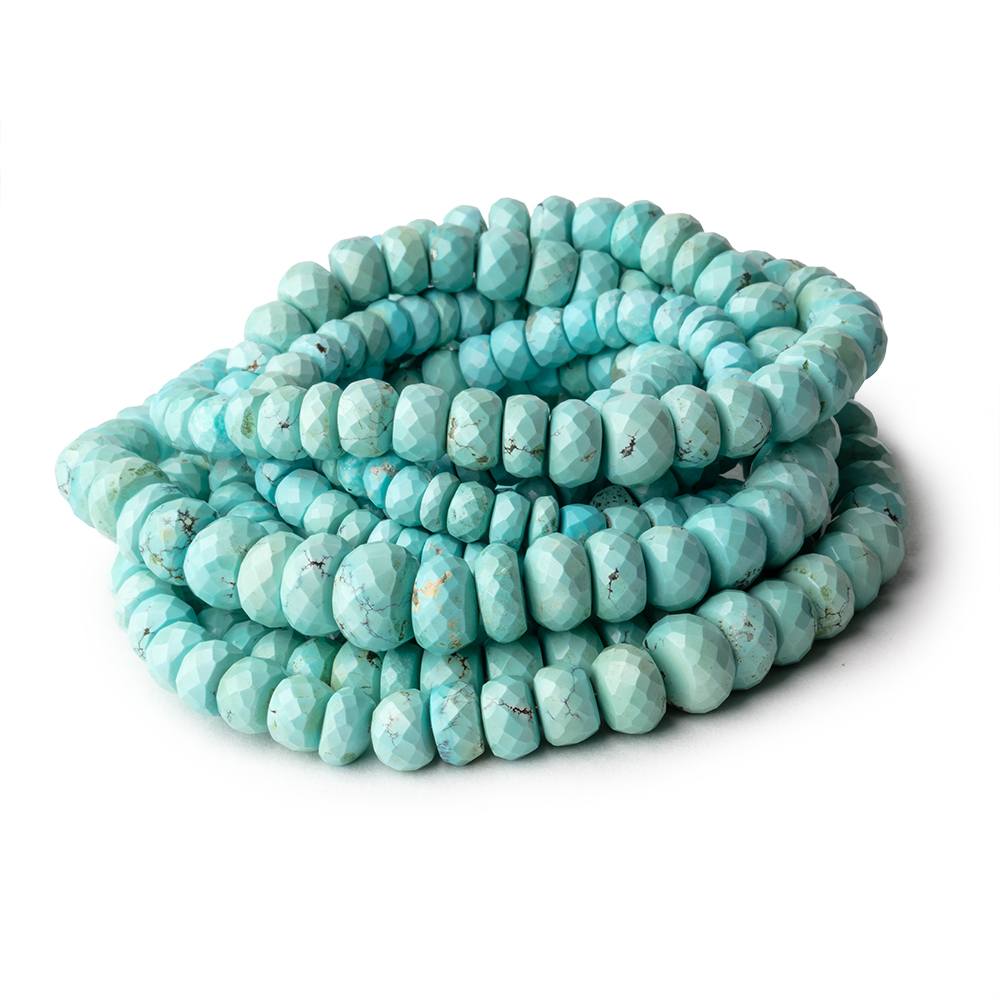 5-9mm Turquoise Faceted Rondelle beads 16 inch 109 pieces