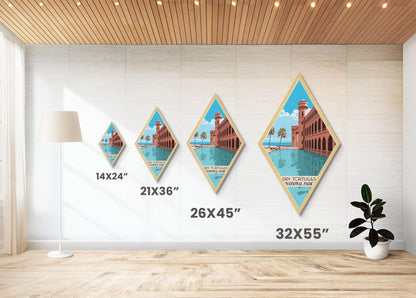 Retro-Reiseposter „Dry Tortugas Nationalpark“ auf Leinwand, Reisedeko-Kunst, Midcentury-Modern-Deko, Florida-Reisekunst