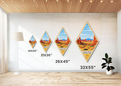Retro-Reiseposter „Arches Nationalpark“ auf Leinwand, Reisedeko-Kunst, Midcentury-Modern-Deko, Utah-Reisekunst