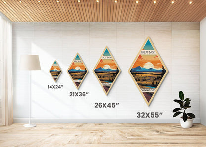 Great-Basin-Nationalpark – Diamantförmiges Reisemotiv – Kunstdruck, Leinwandbild, Reisegeschenk, Nevada-Reisemotiv