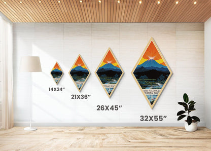 Retro Hawai'i Volcanoes National Park Travel Poster Canvas Texture Print, Travel Decor Art, Midcentury Modern Decor Hawaii Travel Art