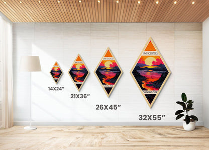 Retro-Poster „Hawaii Volcanoes National Park Adventure Poster Canvas Texture Print“, Reisedekor-Kunstwerk im Midcentury-Modern-Stil, Hawaii-Reisekunst