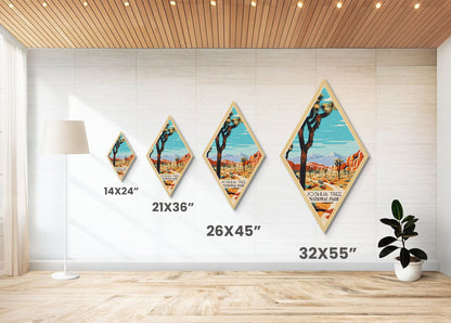 Retro-Reiseposter „Joshua Tree Nationalpark“ auf Leinwand, Reisedeko-Kunst, Midcentury-Modern-Deko, Kalifornien-Reisekunst